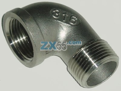 0.375" BSP Threaded 150 PSI 90&deg; Male - Female Street Elbow 316