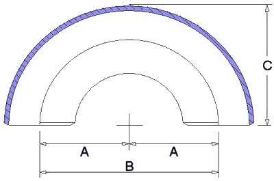 2.50" S40S 180' Long Radius Elbow A403 Seamless 316/L